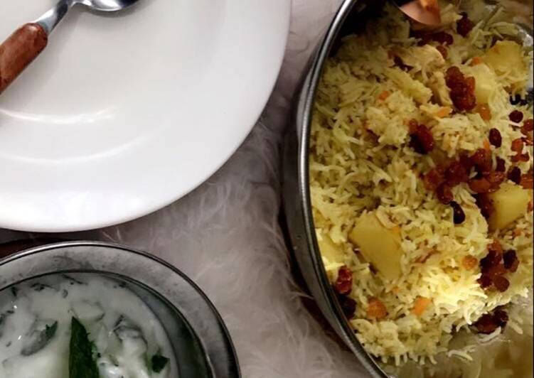 رز مع دجاج وبطاطا