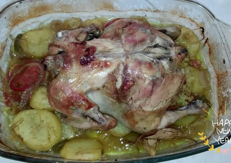 فراخ محشية رز بالكاري والزبيب 🐔