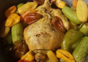 دجاج مع خضار