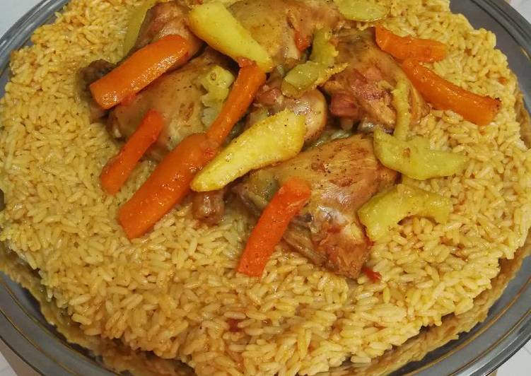 كبسة الخضار والدجاج