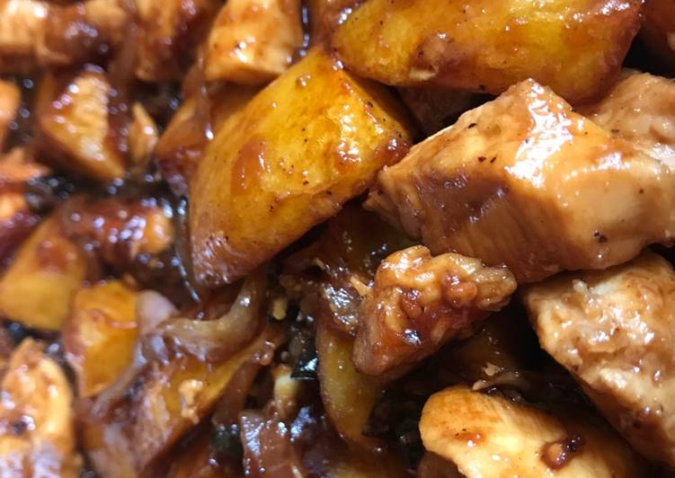 دجاج بالكراميل والفلفل الحار