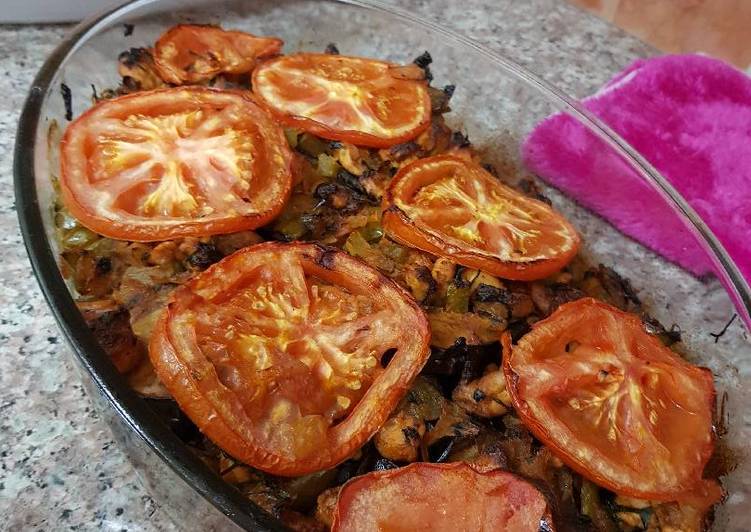 مسقعة باذنجان بالدجاج