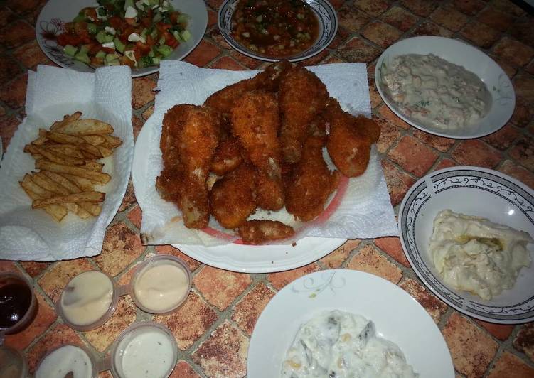 دجاج بروستد ومقبلات