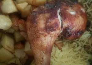 دجاج مشوي و أرز