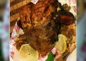 دجاج على حامل الشواء بالفرن