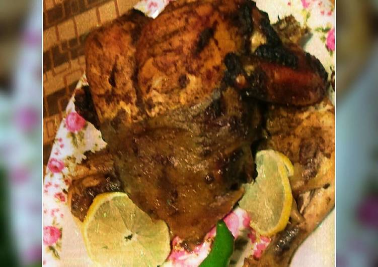 دجاج على حامل الشواء بالفرن