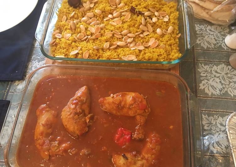 دجاج وأرز بالكاري😋