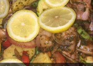 دجاج باليمون والخضار