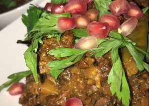 كبدة الدجاج بدبس الرمان