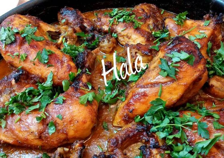 طريقة تحضير دجاج مشوي بالليمون والتوابل