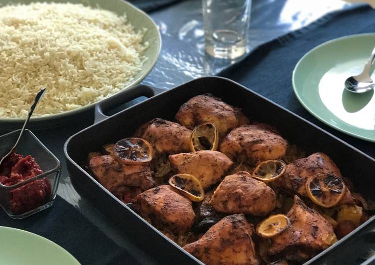 دجاج بالخضار والليمون