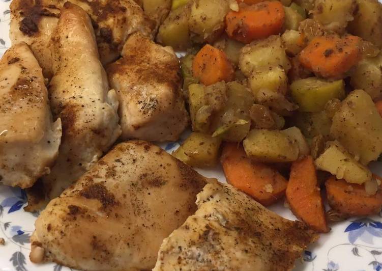 دجاج مع الخضار