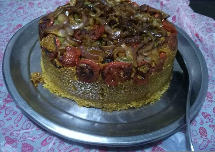 مقلوبة بالباذنجان ودبابيس الفراخ