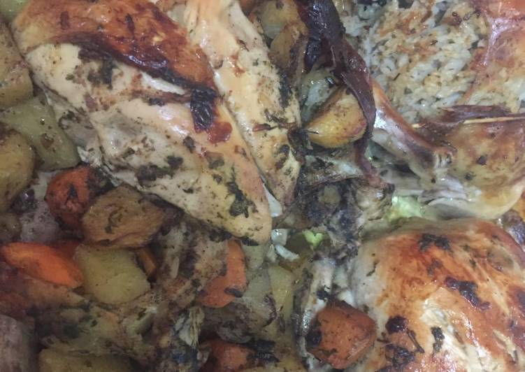 دجاج بالخضار