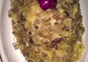 بطاطس مهروسه بكبد و قوانص الدجاج