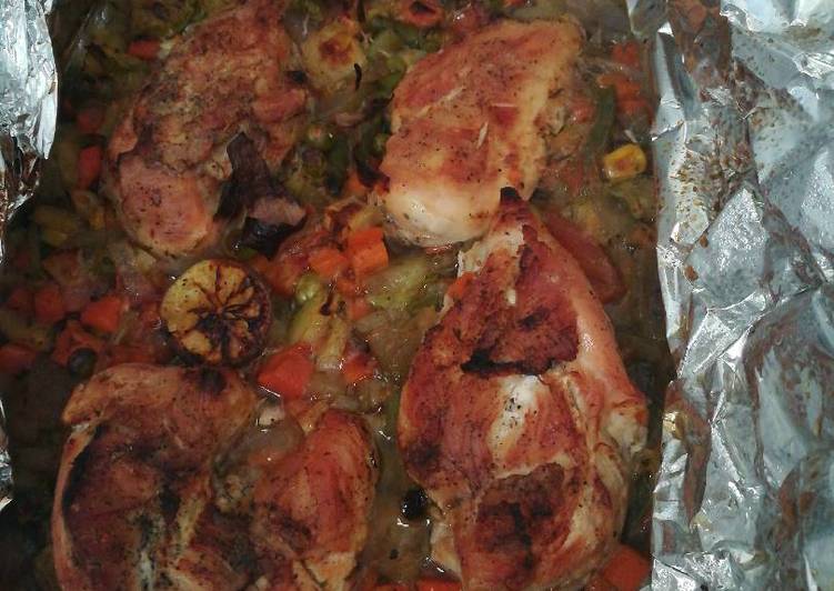 صينية خضار مشكلة بالدجاج