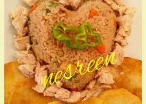 ارز بالخضروات والدجاج