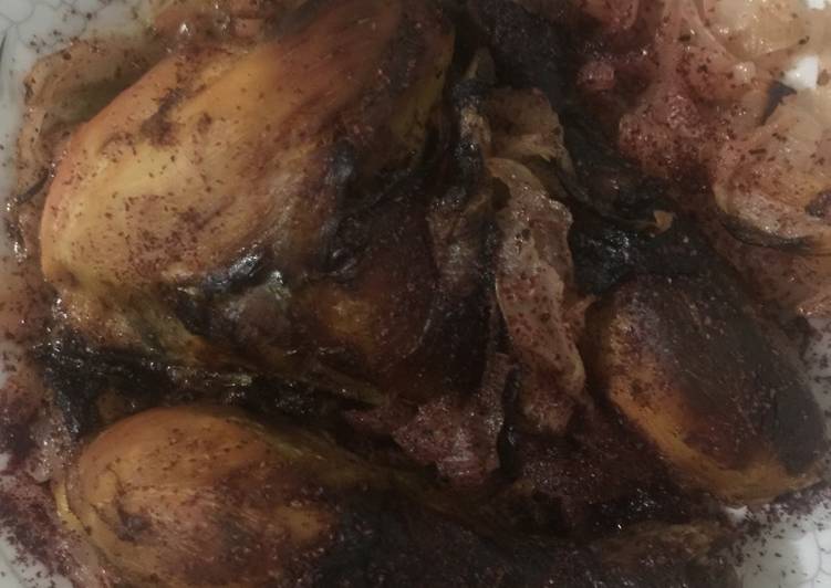 صينية دجاج وبصل