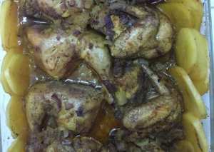 صينية دجاج بالبطاطس