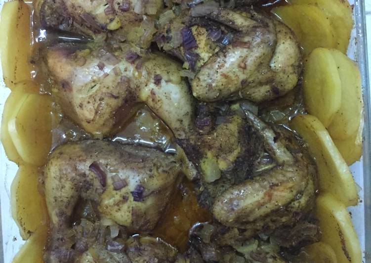 صينية دجاج بالبطاطس