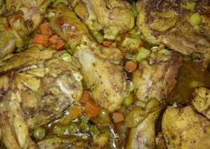 دجاج بالخضار