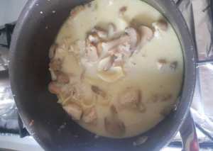 شوربه الفطر مع الدجاج والنودلز