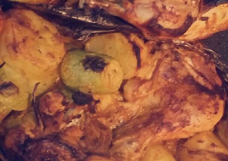 دجاج محمر مع الخضار