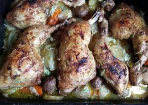 دجاج مع الخضار والزنجبيل الفريش