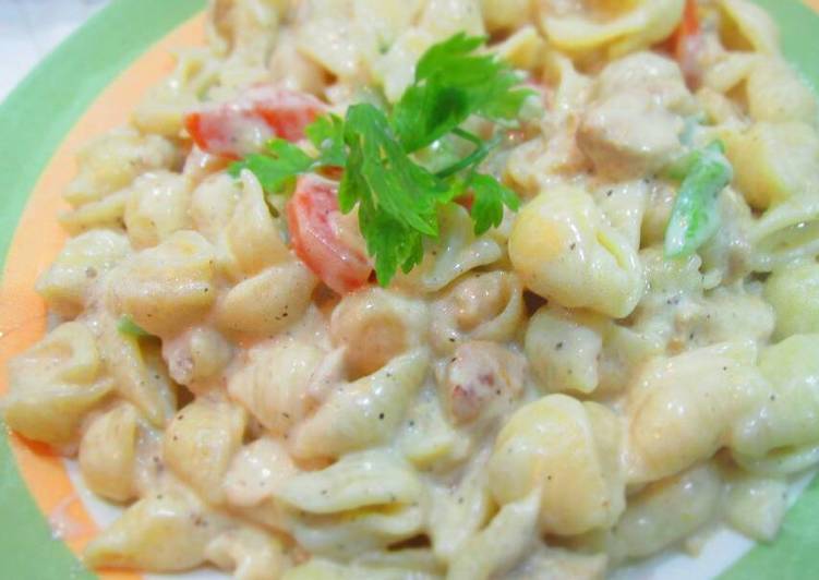 باستا بالدجاج و الخضار😋💕