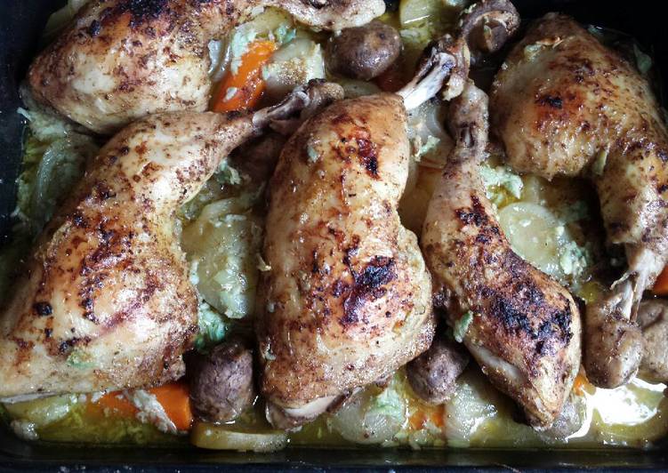 دجاج مع الخضار والزنجبيل الفريش