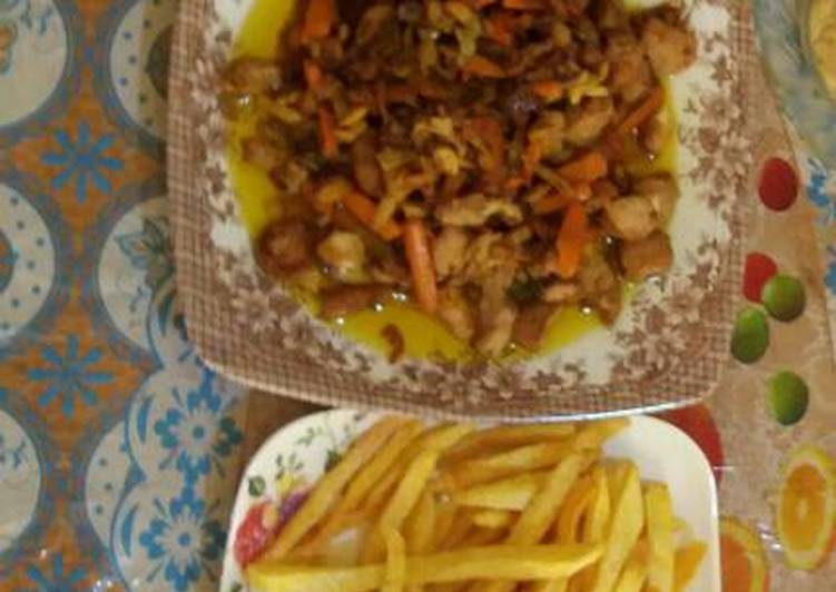 دجاج مع خضرة