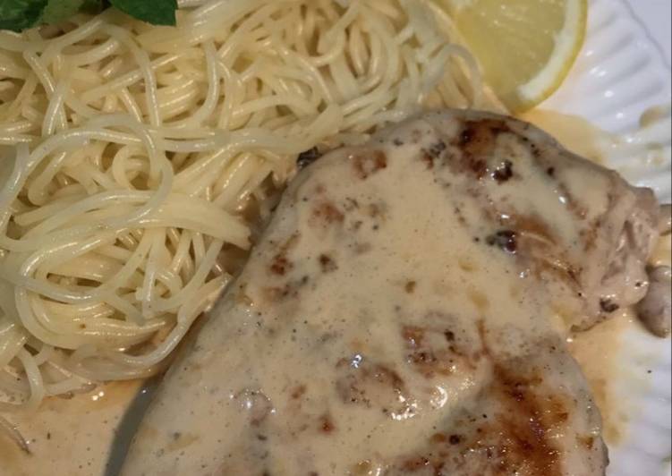 فيليه الدجاج المشوي مع الكريمه بالليمون