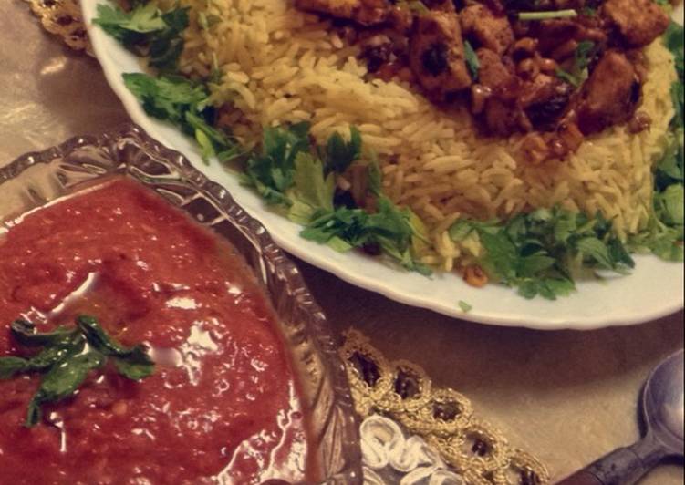 ارز برياني بالدجاج المقطع