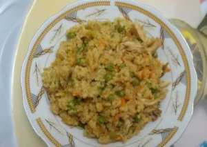 أرز بالبسله والفراخ