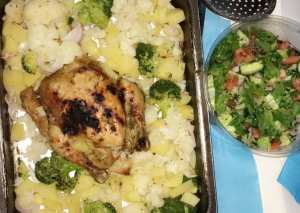 صينية دجاج بالخضار ✨ صحية✨