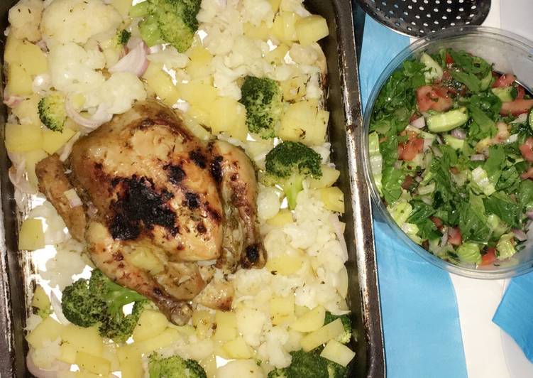 صينية دجاج بالخضار ✨ صحية✨