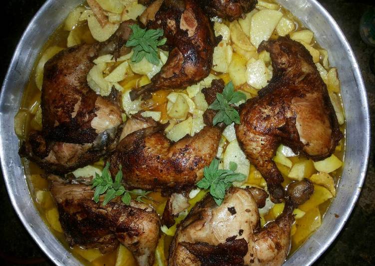 بطاطا على فروج