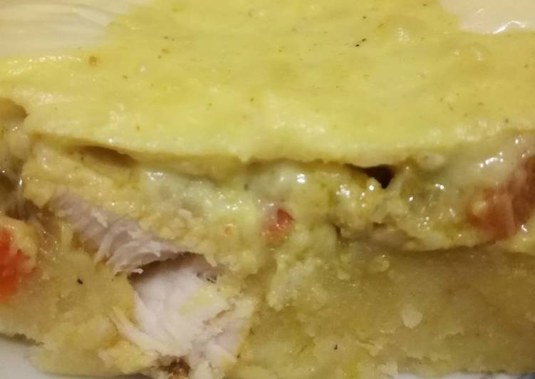 بطاطا بالبشاميل والدجاج كثير طيبة