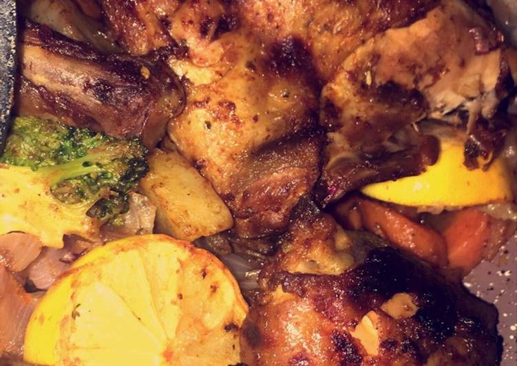 دجاج محمر بالخضار ✨ صحي ✨