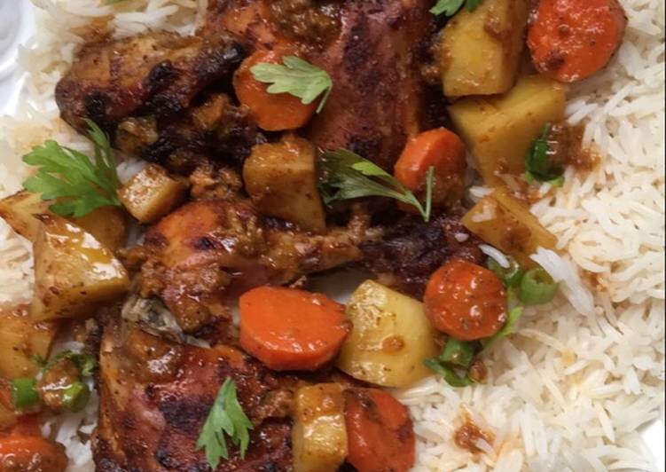 دجاج تندوري مع الخضار