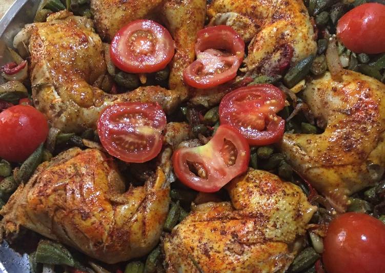 صينية باميه بالدجاج