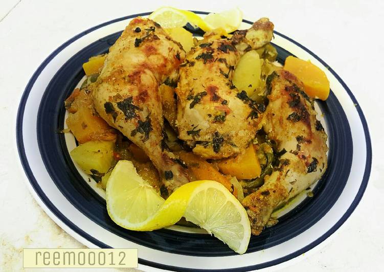 صينية الدجاج بالخضار