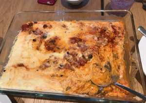 مكرونة مشروم فراخ بالصوص الأبيض