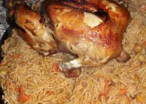دجاج محشي ورز كبسه