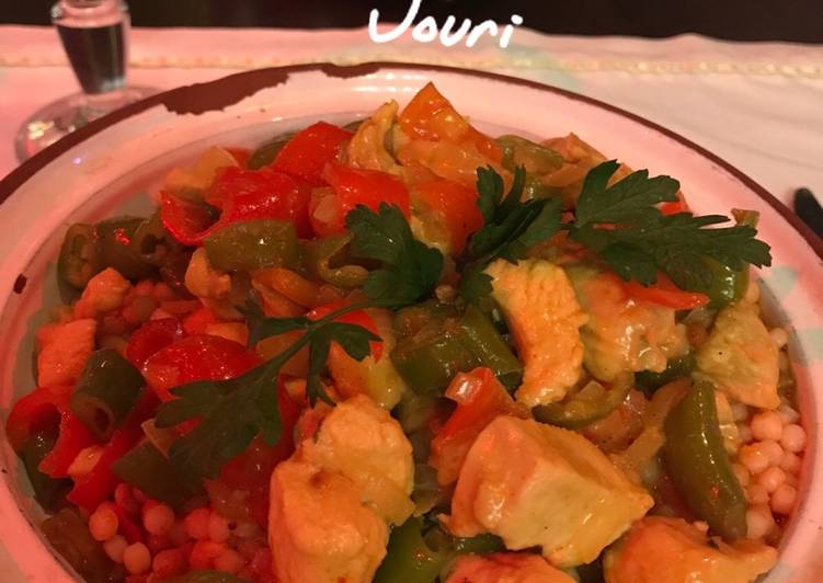 طاجن برغل بالخضار والدجاج😻