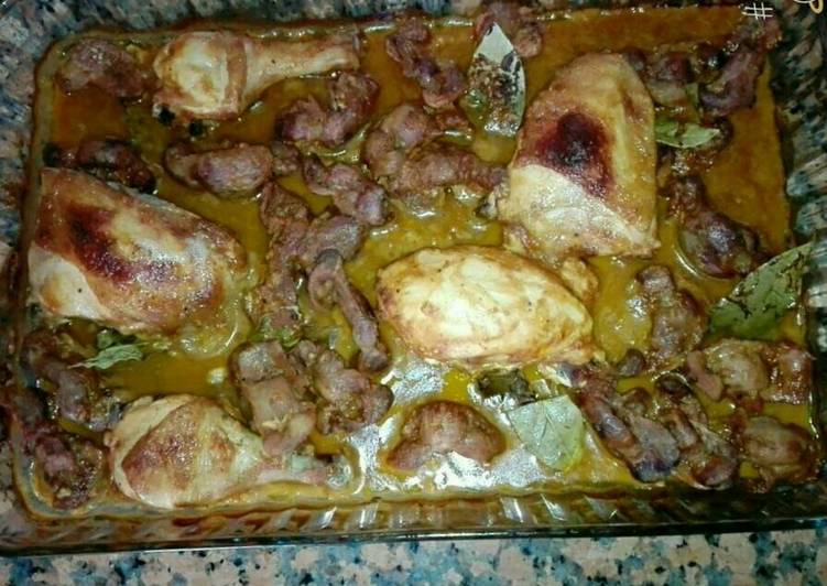 صینیة دجاج وقوانص بالفرن 😋