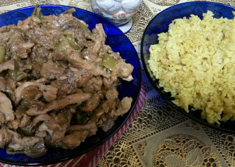 شاورما فراخ مع أرز بالكاري والكركم 😍 من ابداعاتي 👌👏