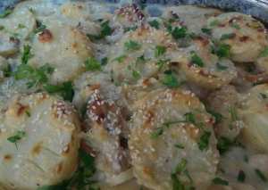 غراتان الدجاج والبطاطا بالباشاميل