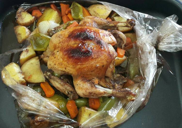 دجاج مشوي بالكيس