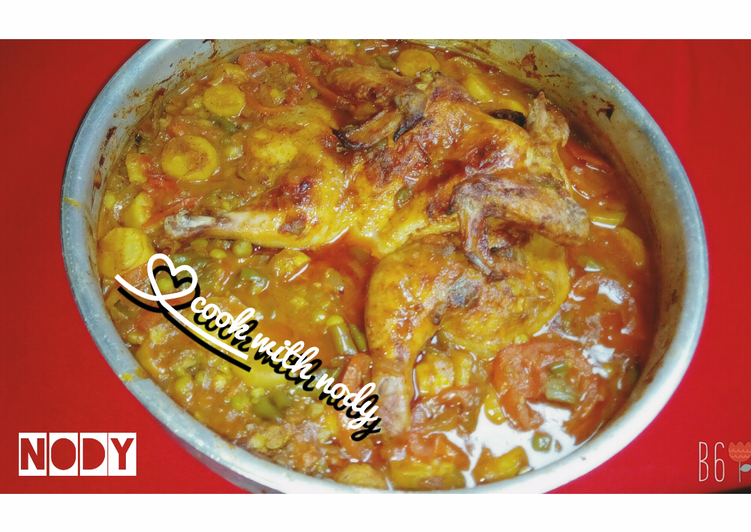 صينيه خضار بالفراخ بدون دهون